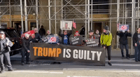 Demonstrators Gather in Manhattan Ahead of Potential Trump Indictment