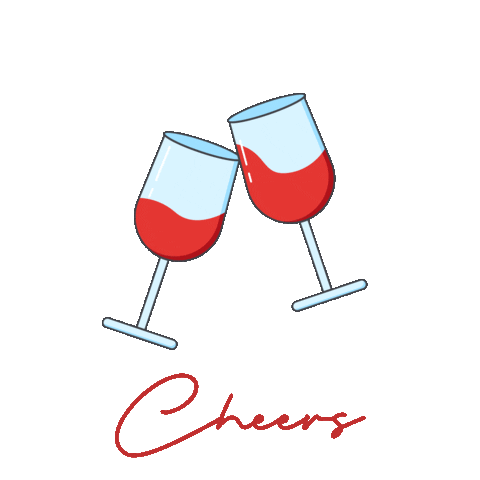 Cheers Celebrating Sticker by afianeswines