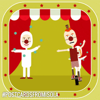 postcardsfromisola clown circus red nose postcardsfromisola GIF