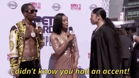 red carpet i didnt know you had an accent GIF by BET Awards