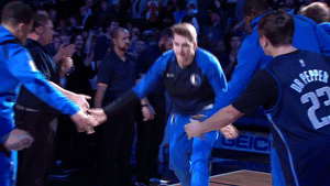high five luka doncic GIF by NBA