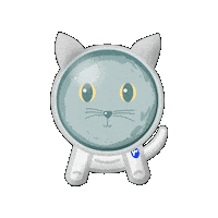 Cat Space Sticker by Vegans of Rosenheim
