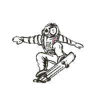 wwexelerate vienna skater spaceman schwedenplatz Sticker