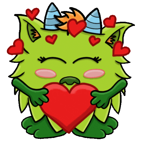 GreenRose125 love heart green monster Sticker