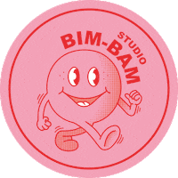 bimbamstudio logo pink brand aesthetic Sticker