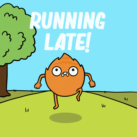 running late, foguinho correndo atrasado na floresta. 