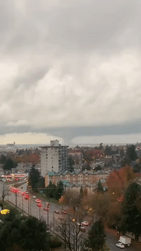 Large Waterspout Seen Near Vancouver Airport Amid Rare Tornado Watch