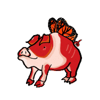 Flying Pig Sticker by CHOOCHOO-ca-CHEW