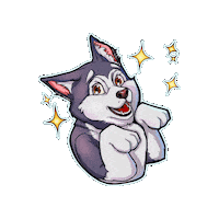 vokigames happy dog joy sparkle Sticker