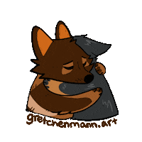 gretchenmannart dog dogs i love you love you Sticker