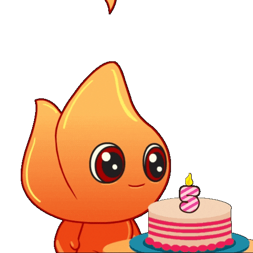 Fire 5Th Anniversary Sticker by Playember