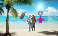 dolphin paradise GIF by namslam