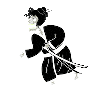 gominosensei samurai esqueleto katana lama Sticker