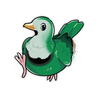 Firuo_drawingbirds dove 鳩 小綠鳩 ramphiculus leclancheri Sticker