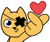 bricxart cat heart kiss pirate Sticker