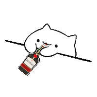 cat drinking Sticker by Licor Beirão