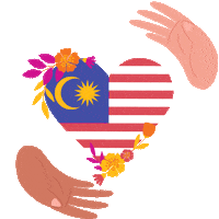 happybunchmy heart flower malaysia patriotic Sticker