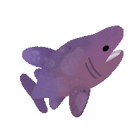 Sleepy Basking Shark Sticker by pikaole