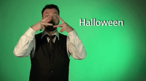 Sign Language Halloween GIF by Sign with Robert