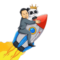 Elon Musk Space Sticker by PandaPals