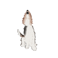 Howling Wire Fox Terrier Sticker by breadcrumbsclub