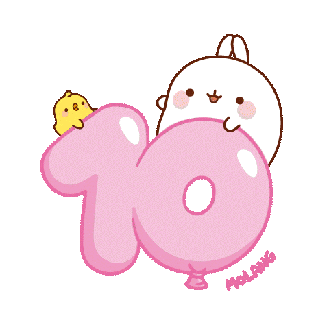 Happy 10 Years Sticker by Molang