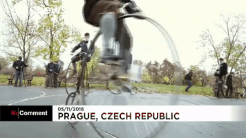 euronews bike prague euronews high wheel GIF