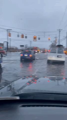'I'm Not Relying on a Miracle': Flooding Causes New York Motorist to Turn Around