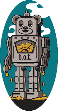 BreckenridgeOrganicTherapy bear robot weed dope Sticker