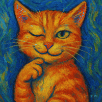 Cat I Wonder GIF by Maryanne Chisholm - MCArtist
