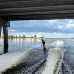 Mosesthebrozes giphygifmaker on my way wake boarding lake fun GIF