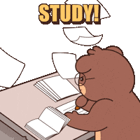 Studying Teddy Bear Sticker by BEARISH