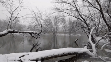 Snow Dusts Susquehanna River Amid Winter Weather Warnings in New York