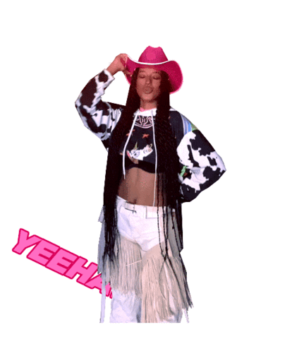 Pink Cowboy Hat Sticker by neon cowboys