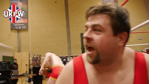 UKPW giphygifmaker wrestling wrestler tongue out GIF