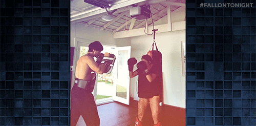gina rodriguez boxing GIF by The Tonight Show Starring Jimmy Fallon