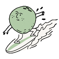 Surfing Coconut Sticker by milli
