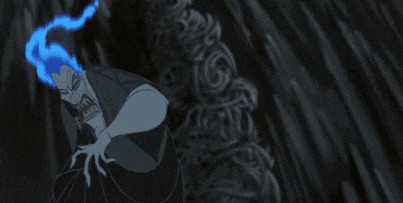 Cartoon gif. Hades from Hercules is being nagged and he flares up, turning into a red fireball for a quick second before going back to his baseline blue as he says, "I know! I know. I know. I got it. I get the concept."