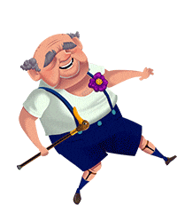 Happy Old Man Sticker by Diner DASH Adventures