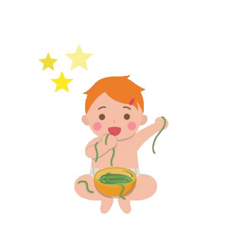 Baby Food Eating Sticker by Aloha Nutrition