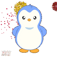 Happy New Year Penguin Sticker by Pudgy Penguins