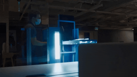 DimerUV giphygifmaker mounted vertical lamp GIF