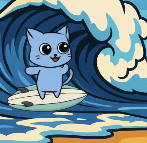 Surfing Momo GIF