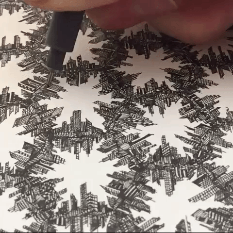 drawing cities GIF by Alex Evans Art