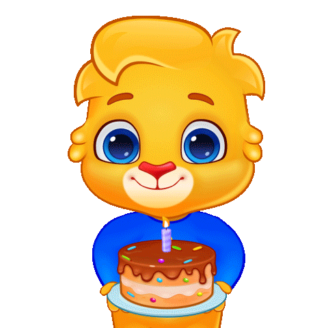 Excited Birthday Cake Sticker by Lucas and Friends by RV AppStudios