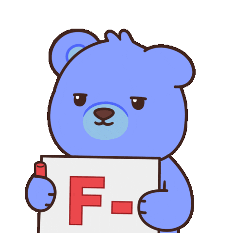 Fail Teddy Bear Sticker by BEARISH
