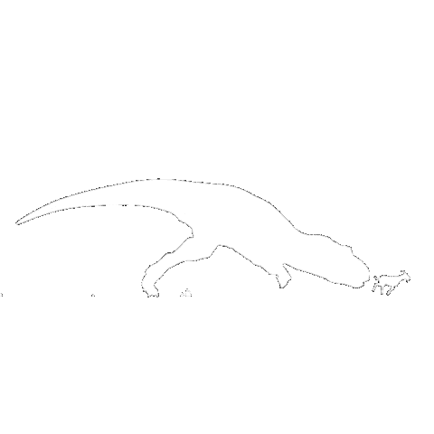 T Rex Running Sticker by Official JWE Team