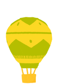 Floating Hot Air Balloon Sticker by Pear Deck