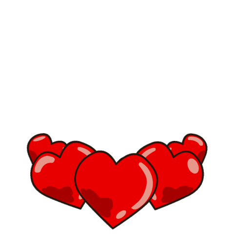 Love You Hearts Sticker by Silly Kitties
