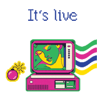 Black_Owl_Design pixel design retro countdown Sticker